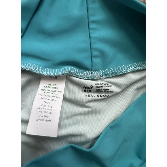 Aerie Teal High Cut Cheeky Bikini Bottom Like new - Medium - Picture 4 of 6